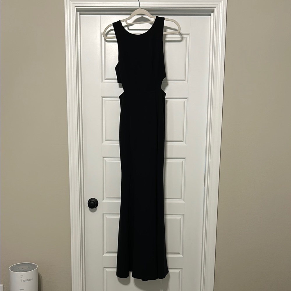 Black Sheath Halter Formal Dress